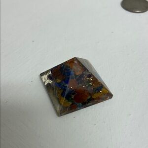 Resin Healing Pyramid with Multicolor Inclusions